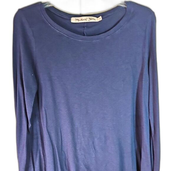NEW Michael Stars Navy Blue Slub Knit Top One Size fits a S/M - Picture 1 of 4
